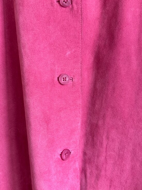 Valerie Stevens Woman Pink Suede Leather Shirt Jacket 2X - Picture 6 of 10
